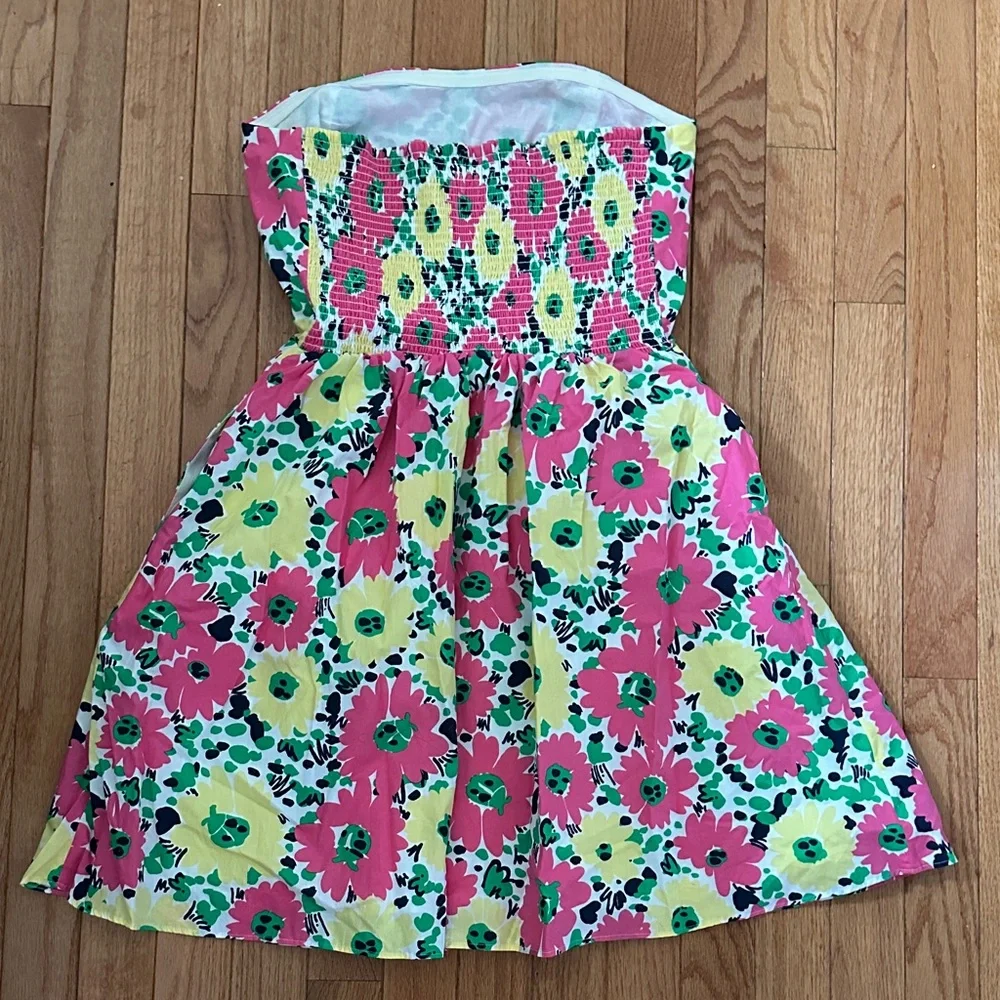 Lilly Pulitzer Strapless Floral Dress - Pink, Yellow, Green - Picture 4 of 4